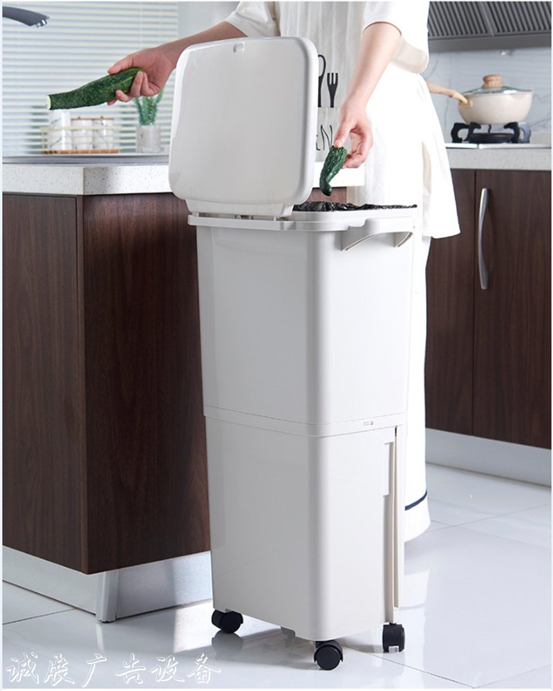 來自日本的干濕分離垃廣告燈箱圾桶，終于換掉了居委會